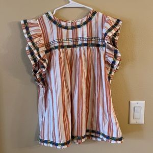 BNWT Orange and White Top